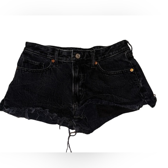 Abercrombie & Fitch Pants - ABERCROMBIE & FITCH Women’s Black Distressed/Destroyed Shorts Size 27 or 4